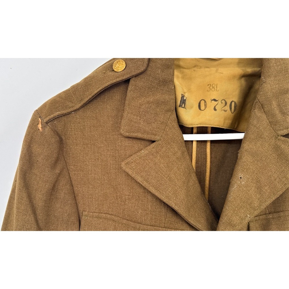 WWII Army‎ Service Forces Coat Jacket Brown Private - Picture 4 of 8